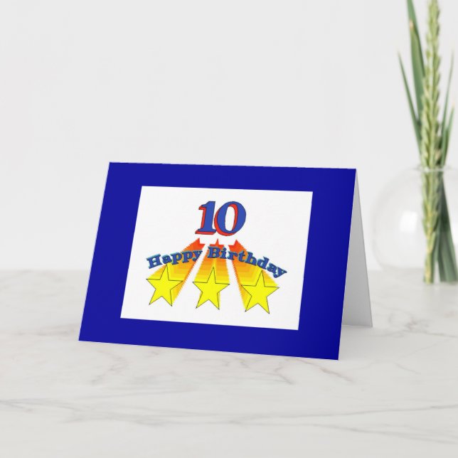 Tarjeta cristiana de 10 años de nacimiento (Anverso)