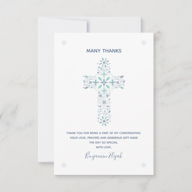 Tarjeta cristiana de agradecimiento de confirmació (Anverso)