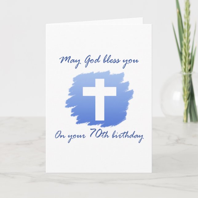 Tarjeta cristiana de cumpleaños 70 (Anverso)