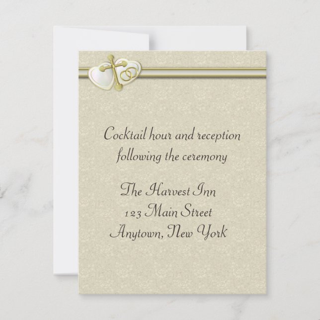 Tarjeta cristiana de la recepción nupcial (Anverso)