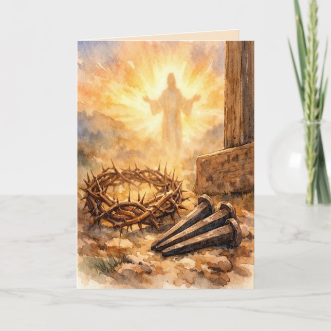 Tarjeta cristiana de Pascua (Anverso)
