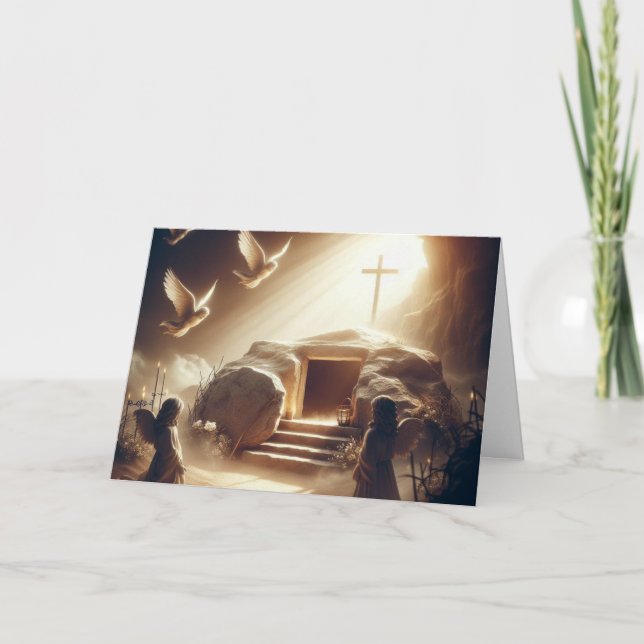 Tarjeta cristiana de Pascua (Anverso)