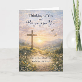 Tarjeta cristiana de pensar en ti: orando por ti