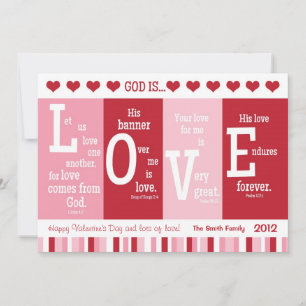 Tarjeta cristiana de San Valentín "Dios es amor" B