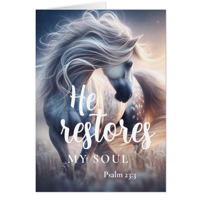 Tarjeta cristiana de simpatía Salmo 23:3 (Frente)