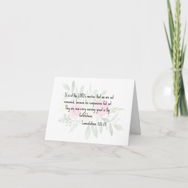 Tarjeta cristiana de tiempo difícil o simpatía (Anverso)