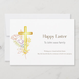 Tarjeta cristiana feliz de Pascua personalizada
