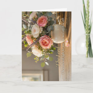 Tarjeta cristiana floral Estate quieto Éxodo 14:14