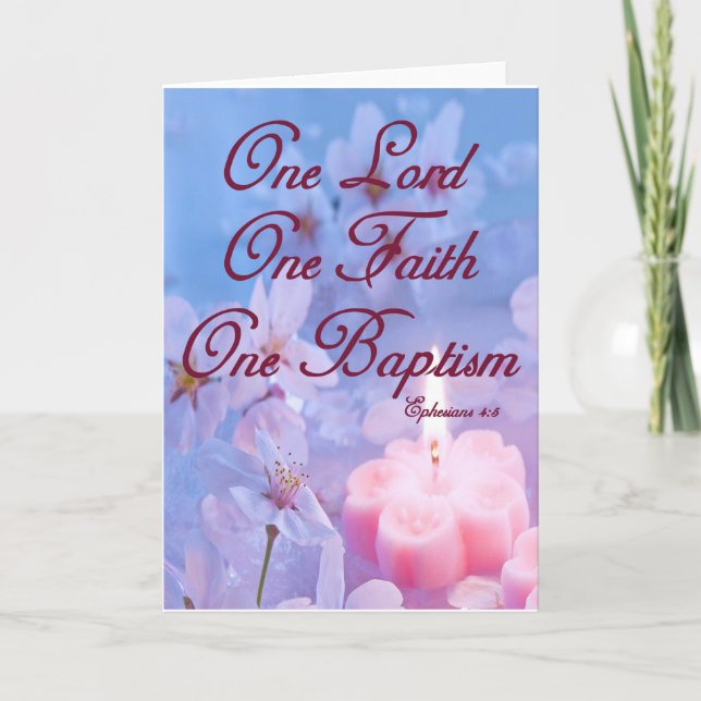 Tarjeta cristiana para el bautismo de adultos esti (Anverso)