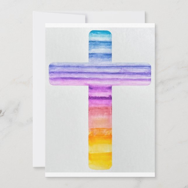 Tarjeta cristiana / Tarjeta de bautismo / Cruz de  (Anverso)