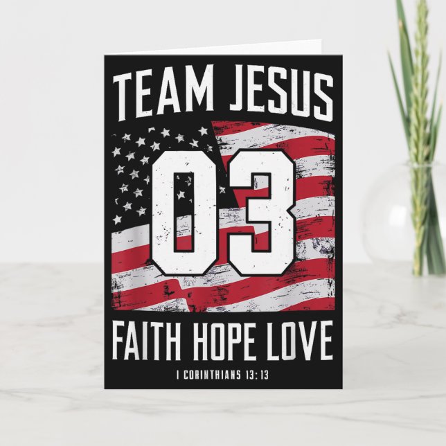 Tarjeta Cristiano - Equipo Jesús 03 Fe Esperanza Amor  (Anverso)