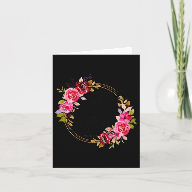 Tarjeta Cristiano floral cuando mi corazón está abrumado (Anverso)