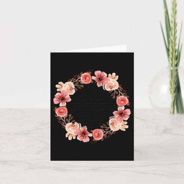 Tarjeta Cristiano floral sin arma formada contra ti Bibl (Anverso)