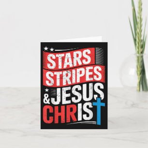 Tarjeta Cristiano Jesucristo Estrellas Tiras 4 De Julio U