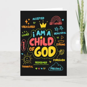 Tarjeta Cristiano Soy Un Niño De Dios Jesús Fe Niños Tod