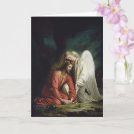 Tarjeta Cristo en Gethsemane por Carl Bloch, Religioso