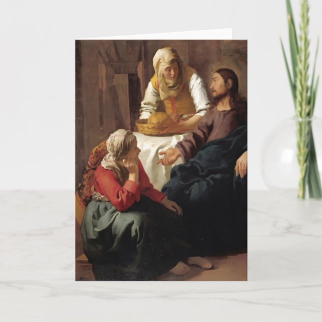 Tarjeta Cristo en la Casa de Martha, María de Johannes Ver (Anverso)