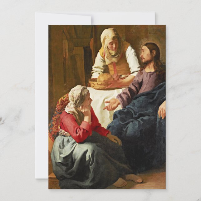 Tarjeta Cristo en la Casa de Martha y María (Anverso)