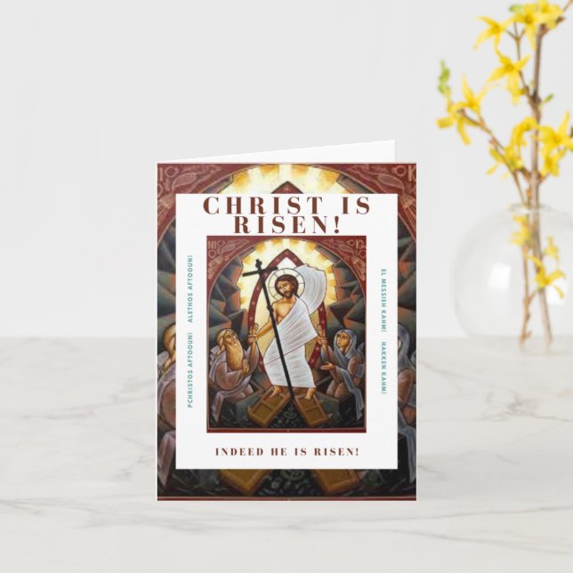 Tarjeta ¡Cristo está en pie! (flor amarilla)