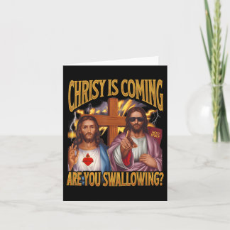 Tarjeta Cristo está viniendo, ¿estás tragando a divertida