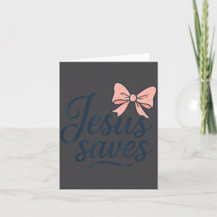 Tarjeta Cristo Jesús salva lazo niña cristiana bebé Dios 