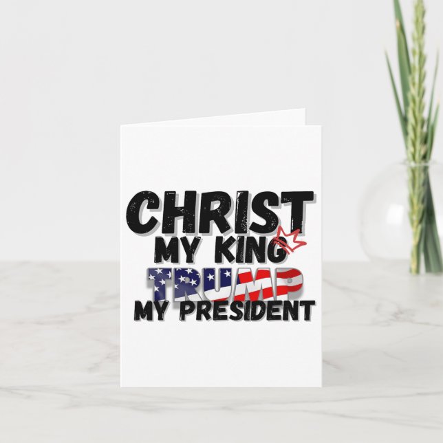 Tarjeta Cristo Mi Rey Trump Mi Presidente (Anverso)