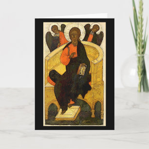 Tarjeta Cristo Pantocrátor Jesús entronizado Salvador Cris