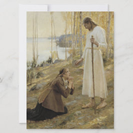 Tarjeta Cristo y María Magdalena en el campo finlandés