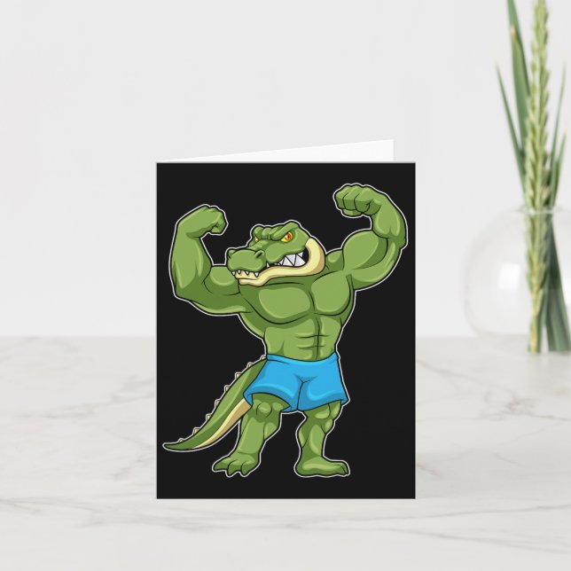 Tarjeta Crocodile Bodybuilder Bodybuilding Sports (Anverso)