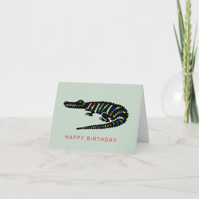 Tarjeta CROCODILE dibujado a mano - Naturaleza - Vida silv (Anverso)