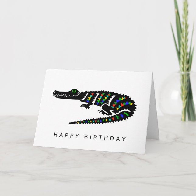 Tarjeta CROCODILE dibujado a mano - Vida silvestre - Natur (Anverso)