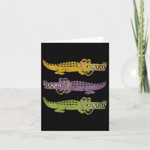 Tarjeta Crocodiles Mardi Gras Louisiana Hombres Mujeres