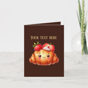 Tarjeta Croissant de panadería linda personalizable