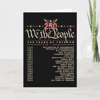 Tarjeta Cronología de 250 años 1776–2026 Patriótica Histór