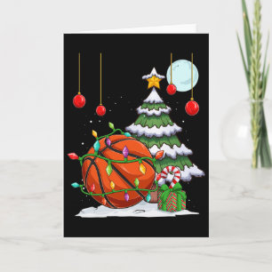Tarjeta Cronología navideña decora el árbol ilumina la lun