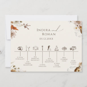 Tarjeta cronológica Boho Autumn Wildflower Beige B