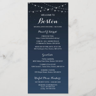 Tarjeta cronológica de Boda Rústico nocturno estre