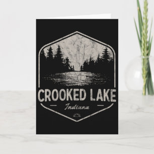 Tarjeta Crooked Lake Indiana Outdoors Vintage