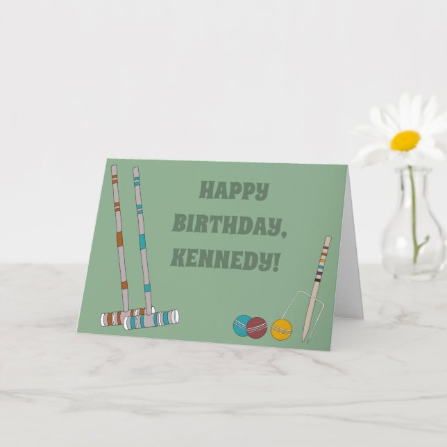 Tarjeta Croquet Game Personalizado Cumpleaños (Planta pequeña)