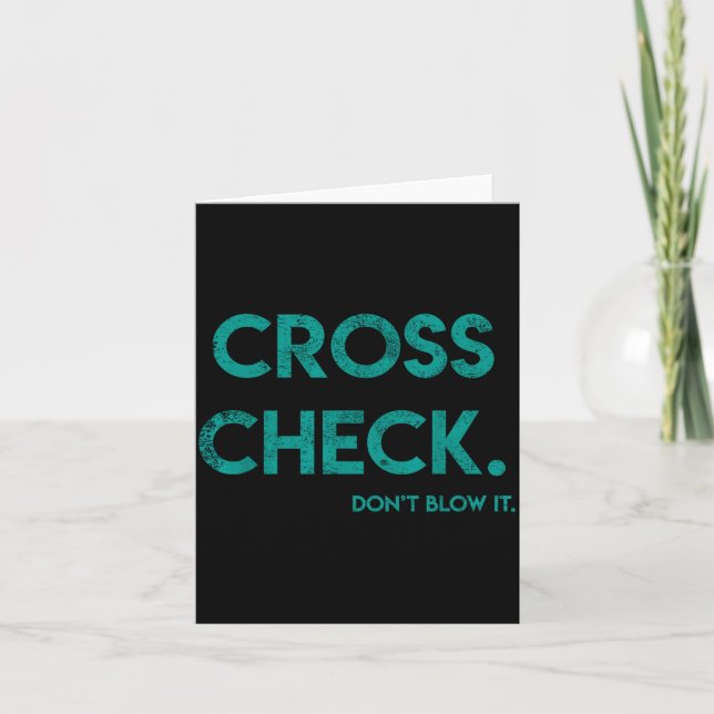 Tarjeta Cross Check. Don't Blow It Funny Quote Flight Atte (Anverso)
