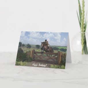 Tarjeta Cross Country - Jumping Horse Birday Card