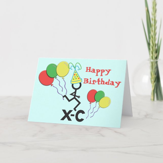 Tarjeta Cross Country XC Runner Feliz cumpleaños (Anverso)