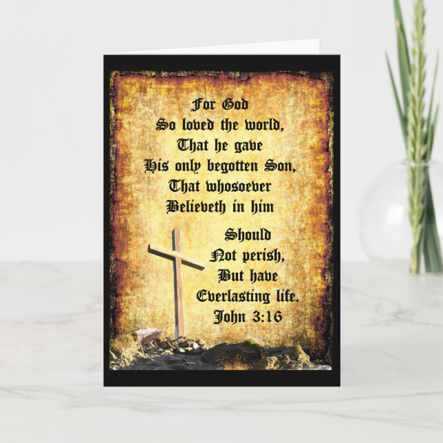 Tarjeta Cross & Manger con John 3vs16 (Anverso)