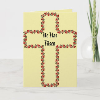 Tarjeta Cross Of Flowers Easter Greeting Card