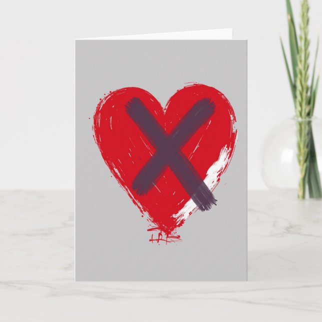 Tarjeta Crossed Out Heart Card (Anverso)