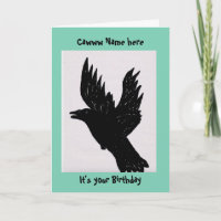 Crow diciendo caw, (agregar nombre) es tu cumpleañ