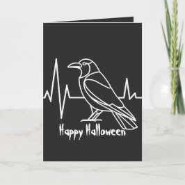 Tarjeta Crow y ritmo cardíaco moderno, minimalista, Hallow