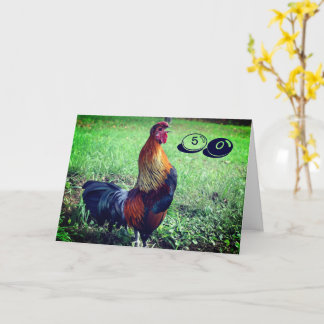 Tarjeta Crowing Rooster Funny 50 cumpleaños