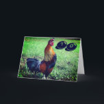 Tarjeta Crowing Rooster Funny 70 cumpleaños<br><div class="desc">Un gallo colorido con orgullosos croando fotografía animal graciosa tarjeta de cumpleaños número 70. Puede agregar o cambiar cualquier texto con la opción personalizar para agregar su propio toque personal.</div>