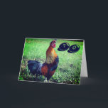 Tarjeta Crowing Rooster Funny 70 cumpleaños<br><div class="desc">Un gallo colorido con orgullosos croando fotografía animal graciosa tarjeta de cumpleaños número 70. Puede agregar o cambiar cualquier texto con la opción personalizar para agregar su propio toque personal.</div>